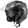 YEMA Helmet YEMA Open Face Motorcycle Helmets, DOT Approved 3/4 Helmet Motorcycle Dual Visor Quick Release Buckle, Helmets for Adults Motorcycle Men Women Helmets for Moped Scooter Street - YM-627