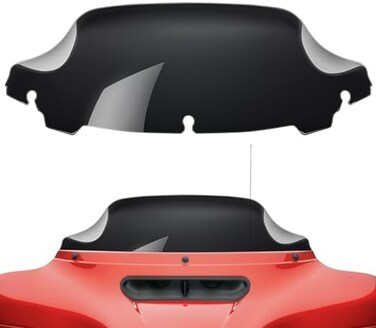 Amazicha Black 7" Wave Windshield Windscreen Compatible for 2014-2023 Harley Davidson Touring Street Glide/Electra Glide/Ultra Limited/Tri Glide FLHT FLHX FLHXS FLHTK