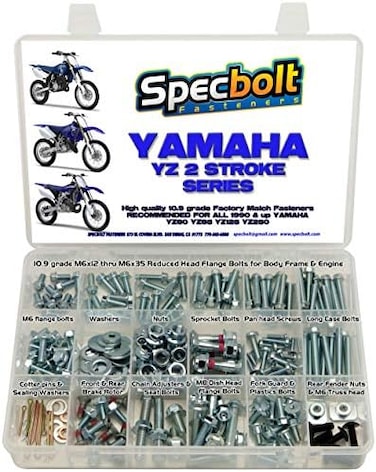 Specbolt Fasteners 250pc Bolt Kit for Yamaha YZ 80 85 125 250. for Maintenance Upkeep and Partial Restoration. OEM Spec YZ80 YZ85 YZ125 YZ250