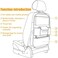 Viaviat Car Seat Organizers Waterproof Backseat Protector with Storage Pocket Large Leather Kick Mats for Kids Pets Automobile SUV Truck (Black, Large Pocket)