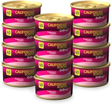 California Scents Can Air Freshener and Odor Neutralizer , Set of 12 Spillproof Cans for Home and Car, Coronado Cherry, 1.5 Oz Each, Pack of 12 (Packaging May Vary)
