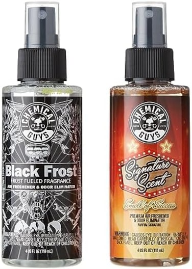 Chemical Guys AIR_302_04 Black Frost Scent and Signature Scent Combo Pack, Great for Cars, Trucks, SUVs, RVs, Home, Office &amp; More (2-4 fl oz Items)