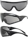 GV Set of 3 PAIRS: PADDED MOTORCYCLE RIDING GLASSES - DAY NIGHT