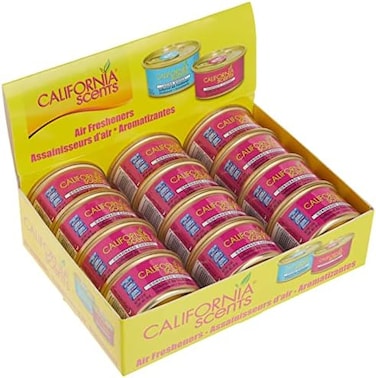 California Scents Can Air Freshener and Odor Neutralizer , Set of 12 Spillproof Cans for Home and Car, Coronado Cherry, Fresh and Bold, 1.5 Oz Each