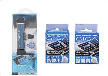 Air Spencer GIGA Clip Car Air Freshener and Refills - Squash Scent