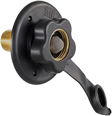 RecPro NEW RV CAMPER MOTORHOME TRAILER MARINE BLACK CITY WATER FILL INLET FLANGE BRASS WITH cheque VALVE