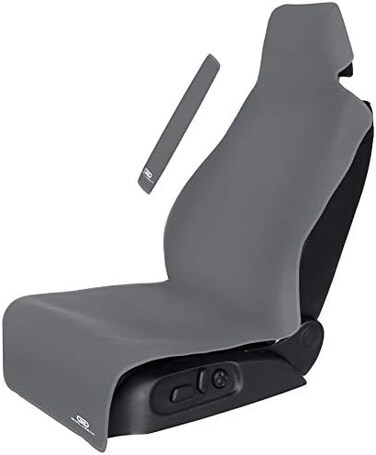 Gorla Gear Gray Premium Universal Fit Waterproof Stain Resistant Grey Car Seat Cover Neoprene Non-Slip Bucket Seat Dog Sweat Proof Protector Save Your Leather Cloth Seats Van Truck Auto SUV Sedan