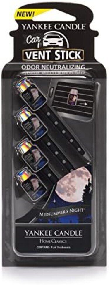 يانكي كاندل معطرات هواء للسيارة، عصا تنفيس السيارة برائحة ميدسمرز نايت، تتضمن 4 عصي محايدة للروائح، كل منها يدوم حتى اسبوعين