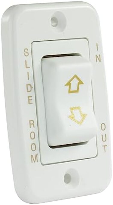 JR Products 12345 White Low Profile Slide-Out Switch with Bezel