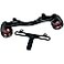Kuryakyn 5405 Motorcycle Lighting: Rear Position Bullet Style Turn Signal/Blinker Light Bar with Red Lenses and Flat License Plate Support for 1986-2019 Harley-Davidson Motorcycles, Gloss Black