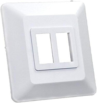 JR Products 13615 Switch Base and Face Plate - Double,White
