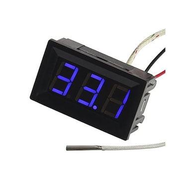 UCTRONICS 30-800 Degree Centigrade Digital Temperature Meter Blue LED Display K-type Thermocouple Temp Sensor 2-wires Reverse Polarity Protection with Black Case