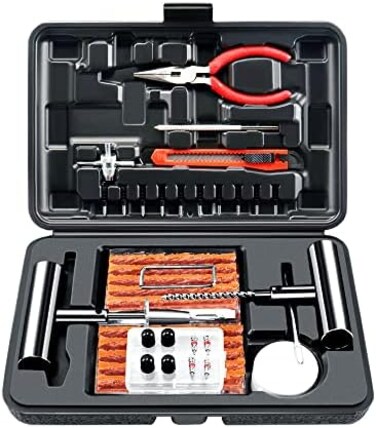 ORCISH 70PCS Tire Repair Kit, Professional Heavy Duty Tire Plug Kit, Tire Patch Kit for Fix a Flat, Tubeless Tire Puncture Change Tool Kit for Car, Motorcycle, Truck, ATV, Tractor, RV, SUV, Trailer