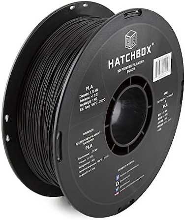 HATCHBOX 1.75Mm Black Pla 3D Printer Filament, 1 Kg Spool, Dimensional Accuracy +/- 0.03 Mm, 3D Printing Filament