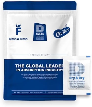 Dry &amp; Dry 5 Gram [50 Packets] Premium Silica Gel Silica Gel Packets Desiccants Silica Gel Packs - Rechargeable Moisture Absorbers, Desiccant Packets