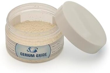Glass Polish 90001 Cerium Oxide Fine Grade Glass Polishing Powder - TREO 95% - 2.5 microns - 50 Grams - White
