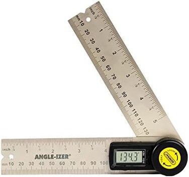 General Tools Digital Angle Finder Ruler #822-5" Stainless Steel Woodworking Protractor Tool with Large LCD Display