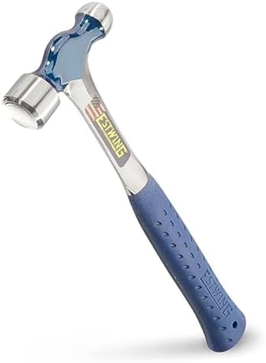 ESTWING Ball Peen Hammer - 16 oz Metalworking Tool with Forged Steel Construction &amp; Shock Reduction Grip - E3-16BP
