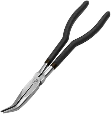 Performance Tool W1045 11-Inch Long Reach 45-Degree Bent Long Nose Pliers, Black