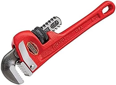 RIDGID 31010 Model 10 Heavy-Duty Straight Pipe Wrench, 10-inch Plumbing Red, Black, 250mm (10in)