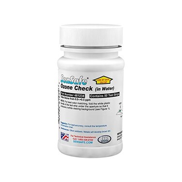 Sensafe Industrial Test Systems   Ozone Check Test Strip 481234   0 - >0.5ppm Range   Bottle of 50   Made in USA   Lowest Detection Levels   30-Second Test   Drinking Water, Restaurants, &amp; More