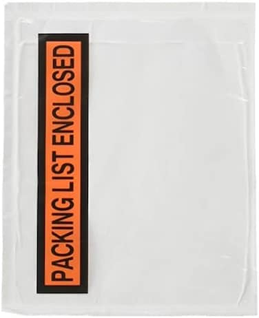 Packing Pouch Bag 1000 pieces 4.5x5.5" Clear with"PACKING LIST ENCLOSED" printing envelope for invoice slip