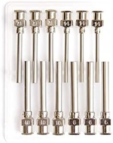 IVYRISE 12 Pack - Dispensing Needle 1" - All Metal, Stainless Steel Blunt Tip Luer Lock 8, 10, 12, 14 Gauge (All Sizes)