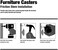 Shepherd Hardware 9345 2-Inch Medium Duty Stem Caster, 2-Pack,Black