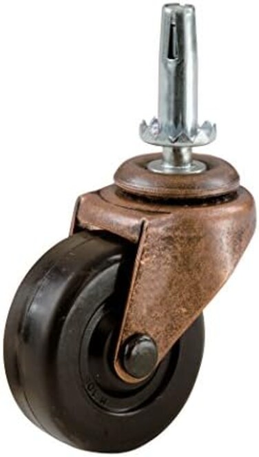Shepherd Hardware 9345 2-Inch Medium Duty Stem Caster, 2-Pack,Black