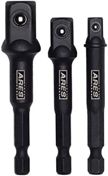 ARES 70000-3-Inch Impact Grade Socket Adapter Set - Turns Impact Drill Driver into High Speed Socket Driver - 1/4-Inch, 3/8-Inch, and 1/2-Inch Drive