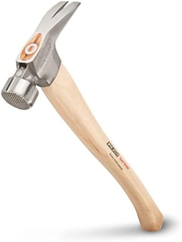 ESTWING Sure Strike California Framing Hammer - 25 oz Straight Rip Claw with Milled Face &amp; Hickory Wood Handle - MRW25LM