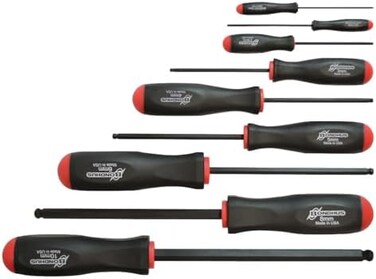 Bondhus 10699 Set of 9 Balldriver Screwdrivers, ProGuard Finish, sizes 1.5-10mm