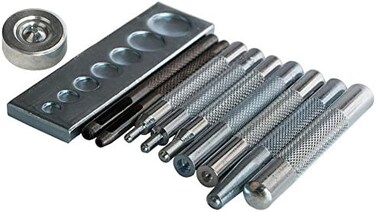 Co-link Craft Tool Die Punch Snap Kit Rivet Setter with Base for Punch Hole and Install Rivet Button ghftyy01