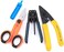 KELUSHI FTTH Fiber Optic Drop Cable Fiber Stripper CFS-2 Double Port Hole Optical Fiber Coating Fiber Kevlar Scissors with Stripping Guide bar