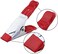 ESUMIC 6 x 4inch A Metal Spring Clamps, Heavy Duty Spring Metal Spring Clamps, Rubber Coated Tipped Grip Holder For Camping Tarpaulin (Red) (6-Piece)
