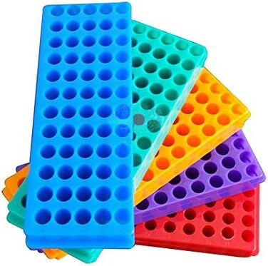 P-ABC 5 Pcs Tube Rack Double Panel Microcentrifuge PCR Centrifuge Tube Holder, 60-Well