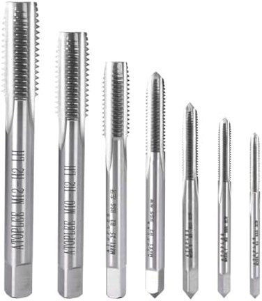 ATOPLEE 7pcs Metric HSS 6542 Left Hand Thread Tap Set, M3 M4 M5 M6 M8 M10 M12