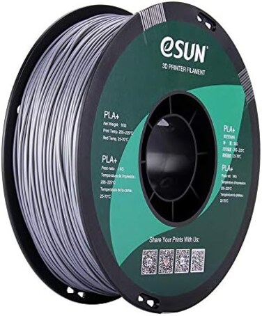 eSUN PLA PRO (PLA+) 3D Printer Filament, Dimensional Accuracy +/- 0.03mm, 1kg Spool, 1.75mm, Silver, (Pantone 423C)