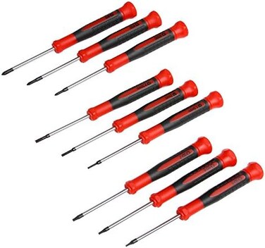 EFFICERE Best Choice 9-Piece Precision Screwdriver Set   Phillips, Flat and Torx Star