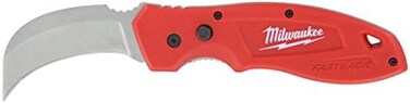 Milwaukee 48-22-1985 Fastback Hawk Bill Folding Knife w/Belt Clip and Lanyard Hole