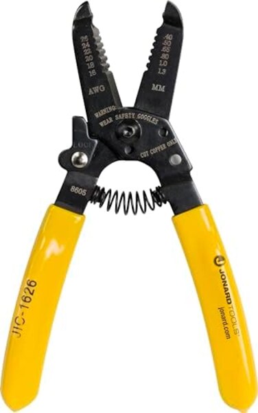 Jonard Tools (16-26 AWG Wire Stripper and Cutter, 15cm - 1.9cm Length) - JIC-1626 16-26 AWG Wire Stripper and Cutter, black oxide finish, 15cm - 1.9cm Length