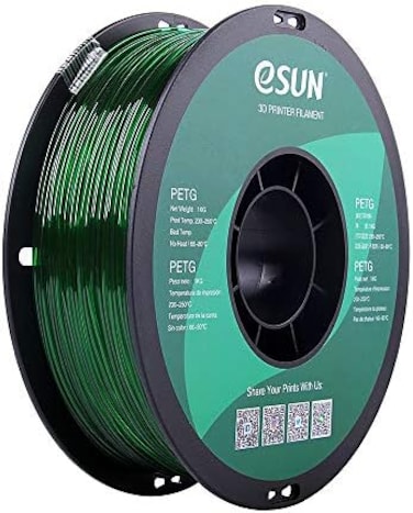 eSUN (green) - 3D 1.75mm PETG Green Filament 1kg (2.2lb), PETG 3D Printer Filament, Semi-Transparent 1.75mm Green