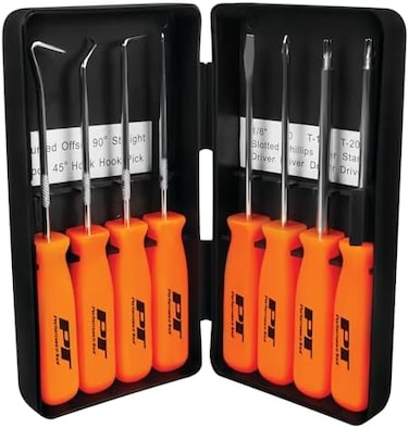 Performance Tool W941 8-Piece Specialty Pick/Driver Set, Precision Pick &amp; Hook Set with Scraper