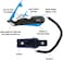 Easy Cut Modern Box Cutter, 3 Blade Depth Setting, Squeeze Trigger and Edge Guides, Holster, Lanyard, Extra Blade - 1000 Blue