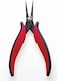 Hakko CHP PN-2007 Long-Nose Pliers, Flat Nose, Flat Outside Edge, Serrated Jaws, 32mm Jaw Length, 3mm Nose Width, 3mm Thick Steel
