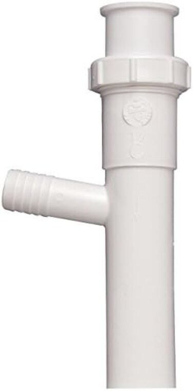 Plumb Pak White Keeney 35-8WK Tailpiece, Direct Connect or Slip Joint 1-1/2-Inch by 8-Inch with 5/8-Inch O.D. Dishwasher Branch