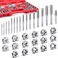 EFFICERE 40-Piece Premium Tap and Die Set, Metric Screw Threads M3, M4, M5, M6, M7, M8, M10, M12, Both Coarse and Fine Types   Essential Threading Tool Kit with Complete Handles, Accessories and Case