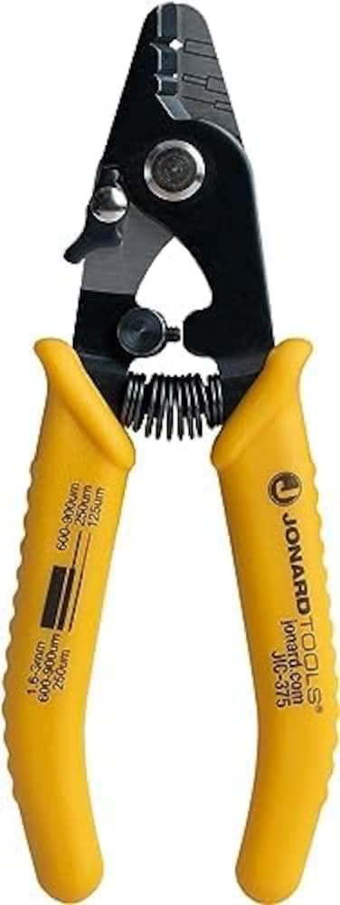 Jonard Tools JIC-375 Three Hole Fiber Optic Stripper with TPR Handle, 6" Length
