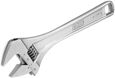 RIDGID 86917 762 Adjustable Wrench, 12-inch Adjustable Wrench for Metric and SAE, Silver, Small