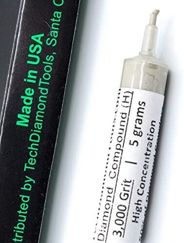 TechDiamondTools Diamond Polishing Compound Polishing Paste 3,000 Grit 3-6 Microns for Marble Glass Metal Rock Jewelry Resin Silver Chrome Gemstone with High Concentration of Diamond Powder USA Made